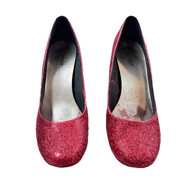 Handmade Red Glitter “Ruby Slippers” Wizard of Oz Costume Heels – Dexter 9.5 - Picture 1 of 9